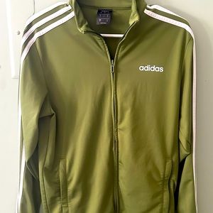Adidas Essentials 3-Stripes Track Jacket, Olive Green, Men's Small